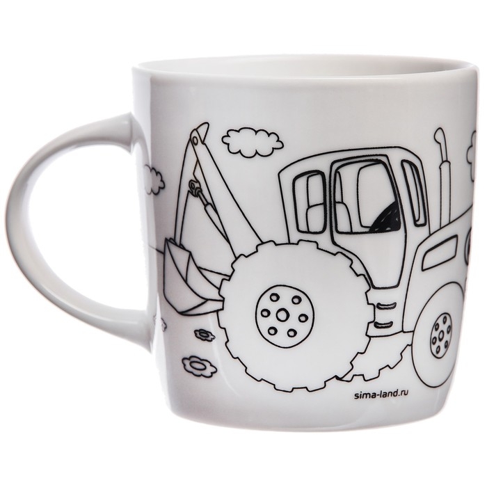 Набор, кружка под раскраску, 250 мл, Синий трактор Набор, кружка под раскраску, 250 мл, Синий трактор