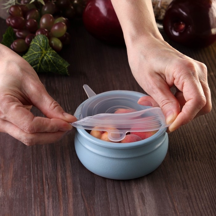 Набор крышек силиконовых Доляна «Черепашка», 6 шт, d=19,2 см, d=15,7 см, d=14 см, d=11,2 см, d=9,2 см, d=6,2 см Набор крышек силиконовых Доляна «Черепашка», 6 шт, d=19,2 см, d=15,7 см, d=14 см, d=11,2 см, d=9,2 см, d=6,2 см