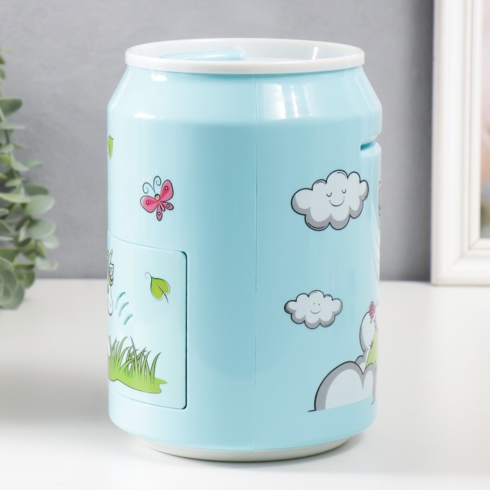 Копилка пластик Копилка пластик "Банка. Единорожка" кодовый замок, звук АА голубой 15х21 см