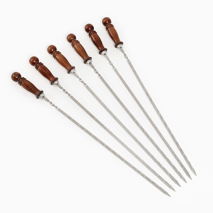 Набор с шампурами подарочный  Набор с шампурами подарочный "Шафран", 6 шт, рабочая часть - 50 см