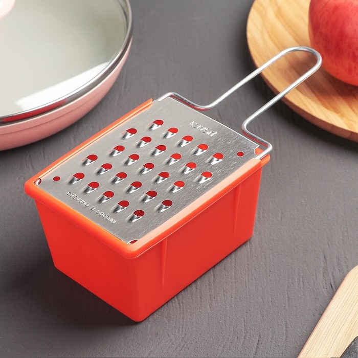 Тёрка плоская с контейнером «Овощная», цвет МИКС Тёрка плоская с контейнером «Овощная», цвет МИКС