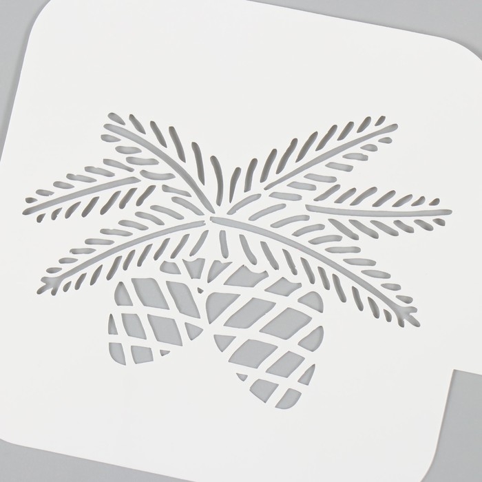 Трафарет пластиковый Трафарет пластиковый "Веточка с шишками", размер 9х9 см