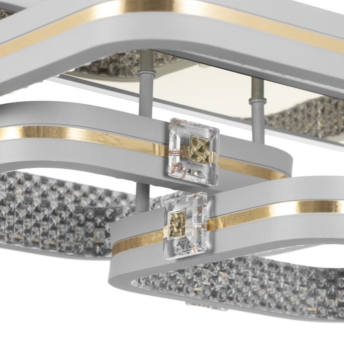 Люстра с ПДУ Люстра с ПДУ "Люминара" 3хLED 88Вт 3000-6000К RGB серый золотой 50х47х16см