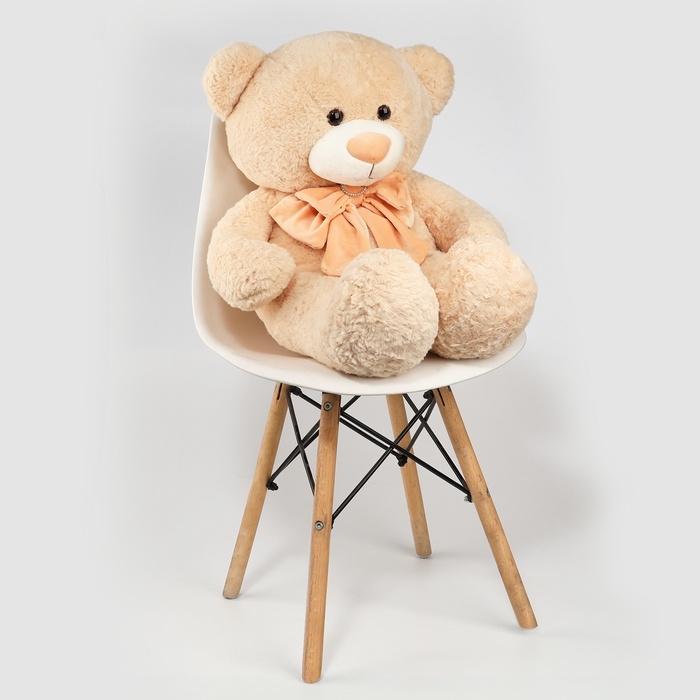 Мягкая игрушка «Медведь», с бантом, 80 см, цвет бежевый Мягкая игрушка «Медведь», с бантом, 80 см, цвет бежевый