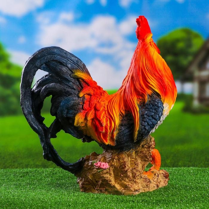 Садовая фигура Садовая фигура "Петух андалузский" 46х42х23см