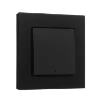 Выключатель TOT Matte Glass, 10 А, 1 клавиша, с подсветкой, скрытый монтаж, стеклянная рамка, чёрный
