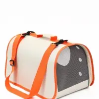 Сумка - переноска каркасная &laquo;Кошачий вид&raquo;, 41&times;27&times;25 см, белая, оранжевая