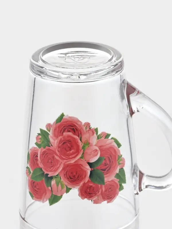 Кружка стеклянная &laquo;Цветочное сердце&raquo;, 300 мл, рисунок МИКС