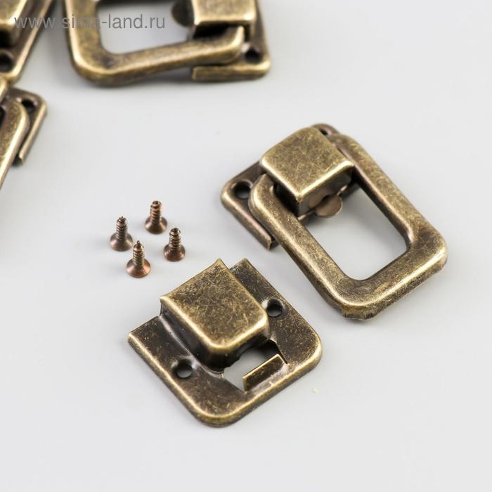 Замок металл для шкатулки бронза + гвозд. набор 5 шт 3,6х2,5 см Замок металл для шкатулки бронза + гвозд. набор 5 шт 3,6х2,5 см