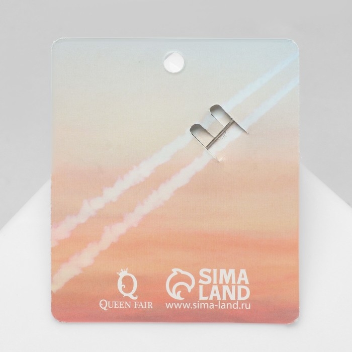 Брошь «Самолёт» летящий, цвет бело-голубой в серебре Брошь «Самолёт» летящий, цвет бело-голубой в серебре