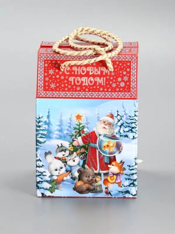 Подарочная новогодняя коробка «Золотая рыбка», для сладких подарков, 18×18×14 см Подарочная новогодняя коробка «Золотая рыбка», для сладких подарков, 18×18×14 см