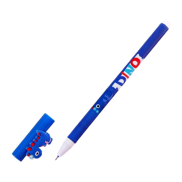 Ручка гелевая 0.5 мм, со стираемыми чернилами, синяя, штрихкод на штуке, МИКС Дино Ручка гелевая 0.5 мм, со стираемыми чернилами, синяя, штрихкод на штуке, МИКС Дино