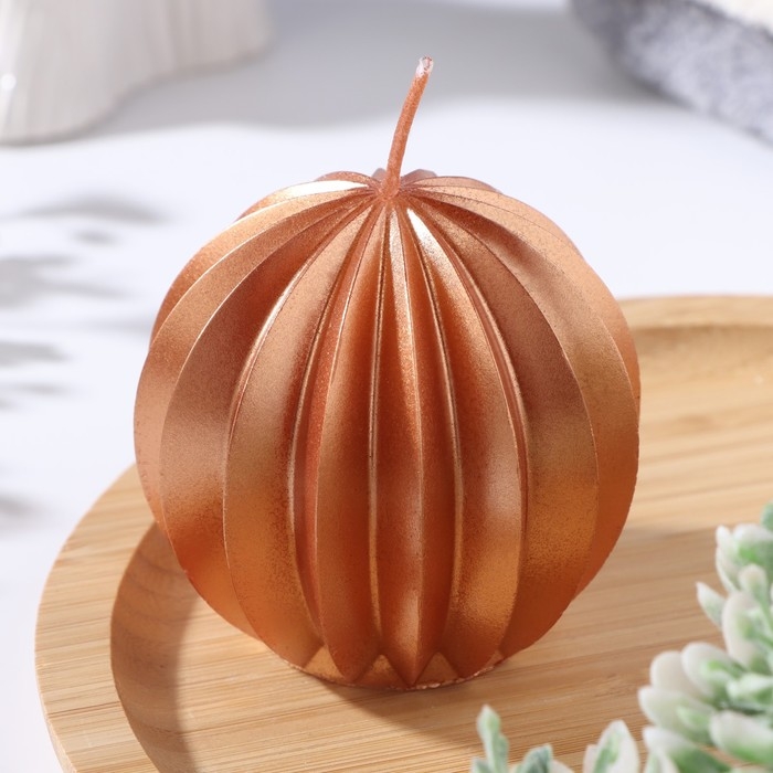 Свеча фигурная  Свеча фигурная "Шар граненый", 6,5х6,5 см, бронза, в коробке