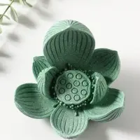 Сувенир полистоун "Лотос и Будда" зелёный 12,5х12,5х11 см