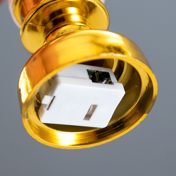 Ночник Ночник "Ледянная свеча" LED 1Вт от батареек 3хLR44 золото 4,5х4,5х12 см RISALUX