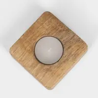 Подсвечник для чайной свечи "Квадрат" 8х8х2,5 см, дерево шишам