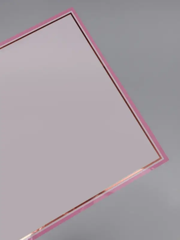 Плёнка для цветов &laquo;Двойная кайма&raquo;, светло-розовый, 57&times;57&plusmn;2 см