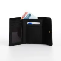 Кошелёк женский на кнопке, цвет чёрный