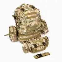 Рюкзак тактический туристический Storm tactic, 50 л, с карманами, расцветка мультикам, бежевый