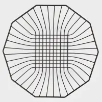 Корзинка - ваза для фруктов &laquo;Квадраты&raquo;, 29&times;11.5 см, чёрная