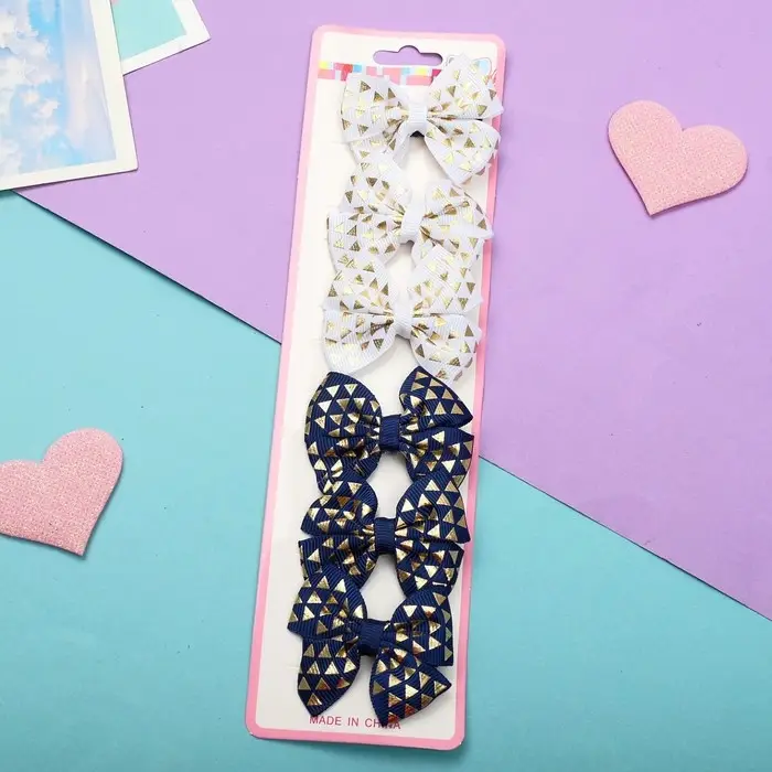 Зажим для волос  Зажим для волос "Бантик" ромбики, 4 см