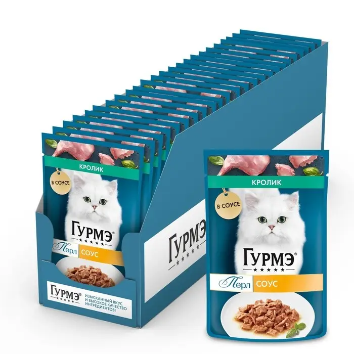 Влажный корм GOURMET для кошек, кролик, соус, 75 г Влажный корм GOURMET для кошек, кролик, соус, 75 г
