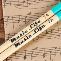 Барабанные палочки Music Life, 7 А, клен, зеленые
