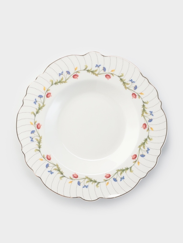 Тарелка глубокая WY Flowers song, d=21.5 см, фарфор, белая Тарелка глубокая WY Flowers song, d=21.5 см, фарфор, белая