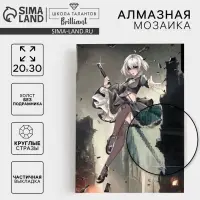 Алмазная мозаика с частичным заполнением на холсте &laquo;Девушка с клинком&raquo;&lrm;, 20&times;30 см