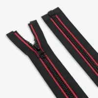 Молния &laquo;Трактор&raquo;, №5, разъёмная, замок автомат, 80 см, чёрная, красная