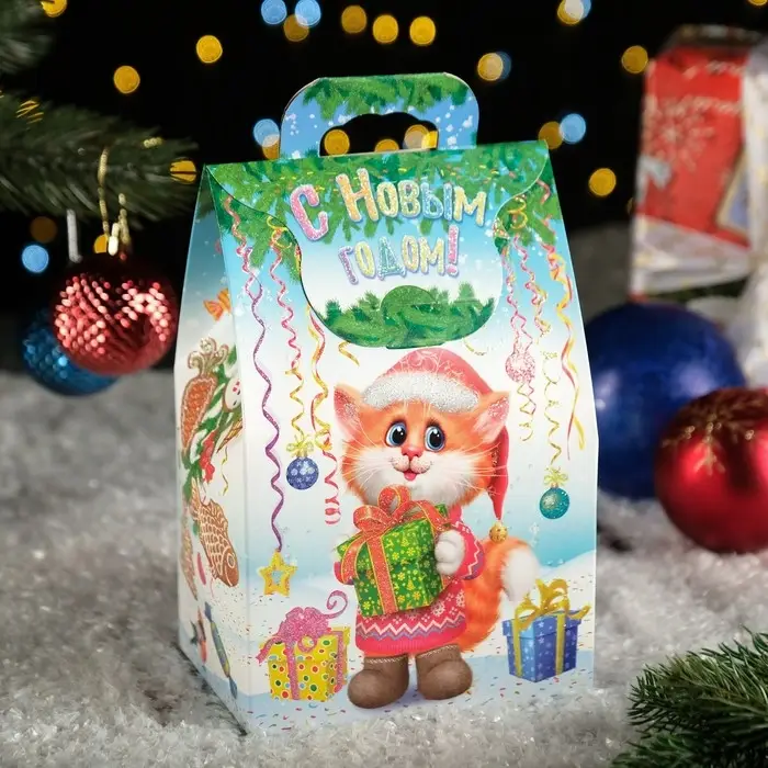 Подарочная коробка "Заяц - Кот", 20×10×6 см