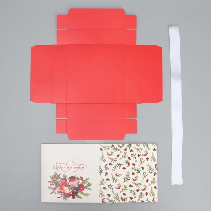 Коробка подарочная новогодняя складная «Снегири», 15 х 15 х 15 см, Новый год Коробка подарочная новогодняя складная «Снегири», 15 х 15 х 15 см, Новый год