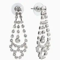 Набор 2 предмета: серьги, колье со стразами &laquo;Лёд. Паутина&raquo;, d=13.5 см, белый в серебре