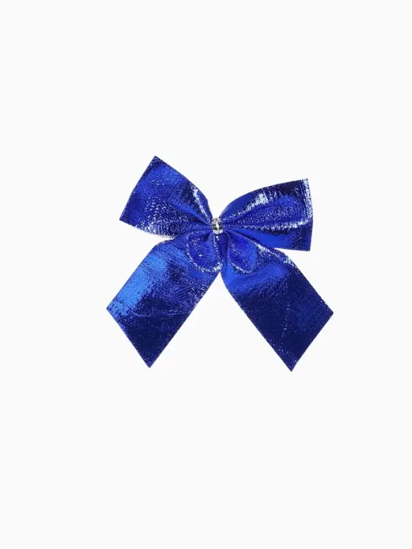 Ёлочные игрушки 6 шт. &laquo;Зимнее волшебство. Бантик неон&raquo; пластик, 8&times;7 см, синий