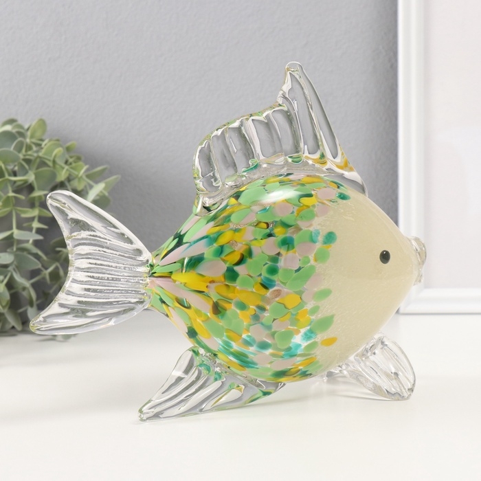 Сувенир стекло "Рыба в зеленую крапинку" 8х25х20 см