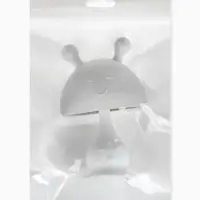 Прорезыватель силиконовый для зубов с погремушкой 3 в 1 M&B «Зайка», серый