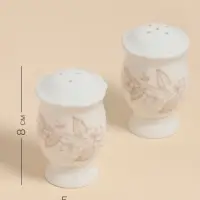 Набор для специй SL Home &laquo;Аманде&raquo;, 5&times;5&times;8 см, солонка, перечница, фарфор, белый