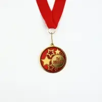 Медаль с уф-печатью "Ты звезда", диам. 5 см. Цвет зол. С лентой
