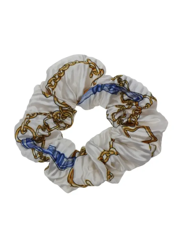 Резинка для волос QF &laquo;Орбита&raquo;, жатка звенья, 12 см, белая