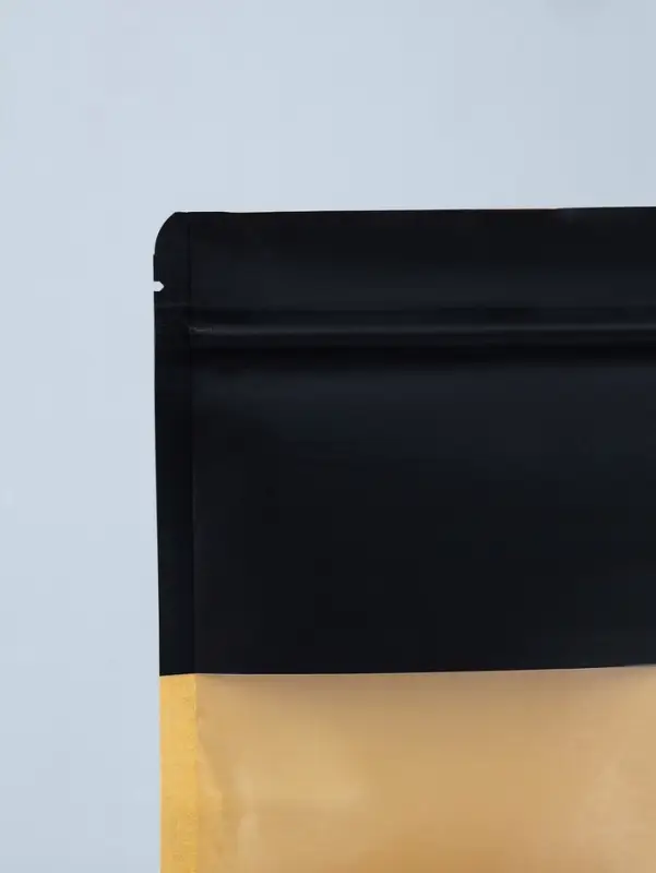 Пакет Zip-lock Крафт с прямоугольным окном, черный,12&times;20&times;4 см