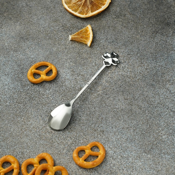 Ложка десертная из нержавеющей стали Magistro «Клевер», длина 12,5 см, цвет серебряный