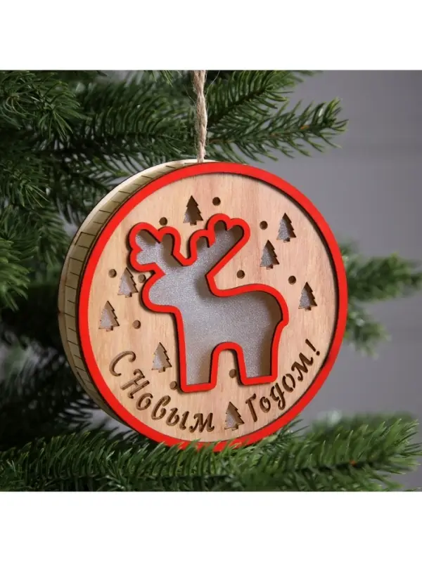 Ёлочная игрушка &laquo;Олень&raquo;, 13.5 см, 1 LED, от батареек, свечение тёплое белое