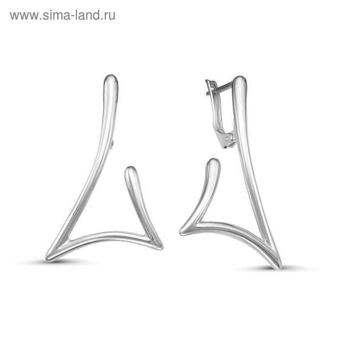 Серьги «Минимал» треугольник, посеребрение Серьги «Минимал» треугольник, посеребрение