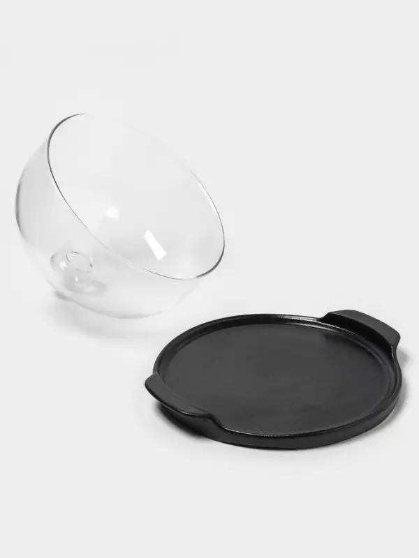 Блюдо для подачи с клош крышкой Magistro &laquo;Галактика&raquo;, фарфор, d=22 см, чёрный