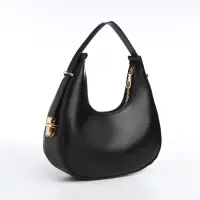 Сумка женская багет на молнии, 20.5&times;7&times;10.5 см, чёрная