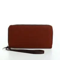 Портмоне мужское, с ручкой, на молнии, 4 отделения, коричневое