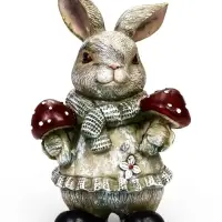 Садовая фигура 26 х 12 х 16 см  "Зайка с грибами"