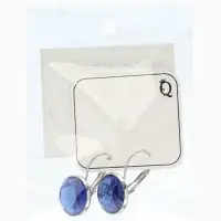 Серьги со стразами &laquo;Яркая классика&raquo;, в обрамлении, тёмно-синие в серебре, d=1.6 см