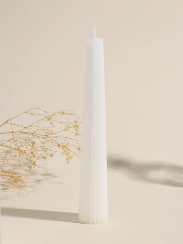 Набор свечей, 3.5х23 см, 2 шт "Башня" белый 4х9,5х25 см