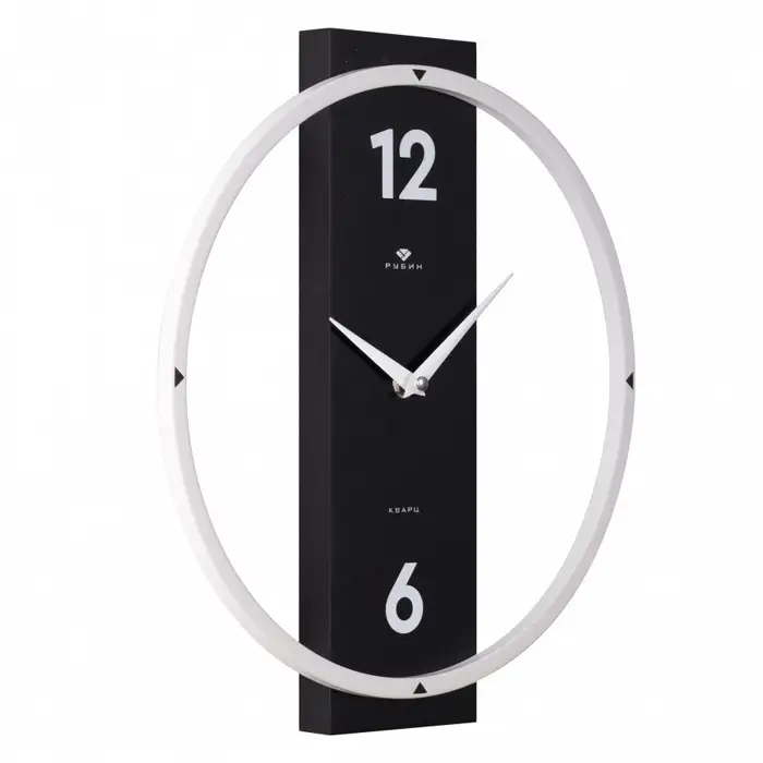 Часы настенные, интерьерные, бесшумные, d-30 см, металл с деревянным основанием